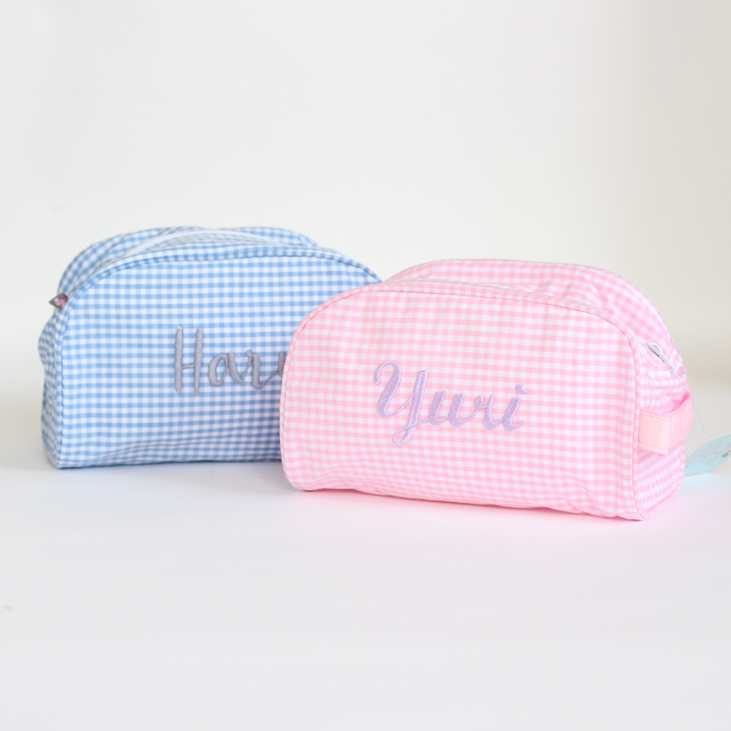【選べるデザインフォント】トラベラーポーチ Gingham