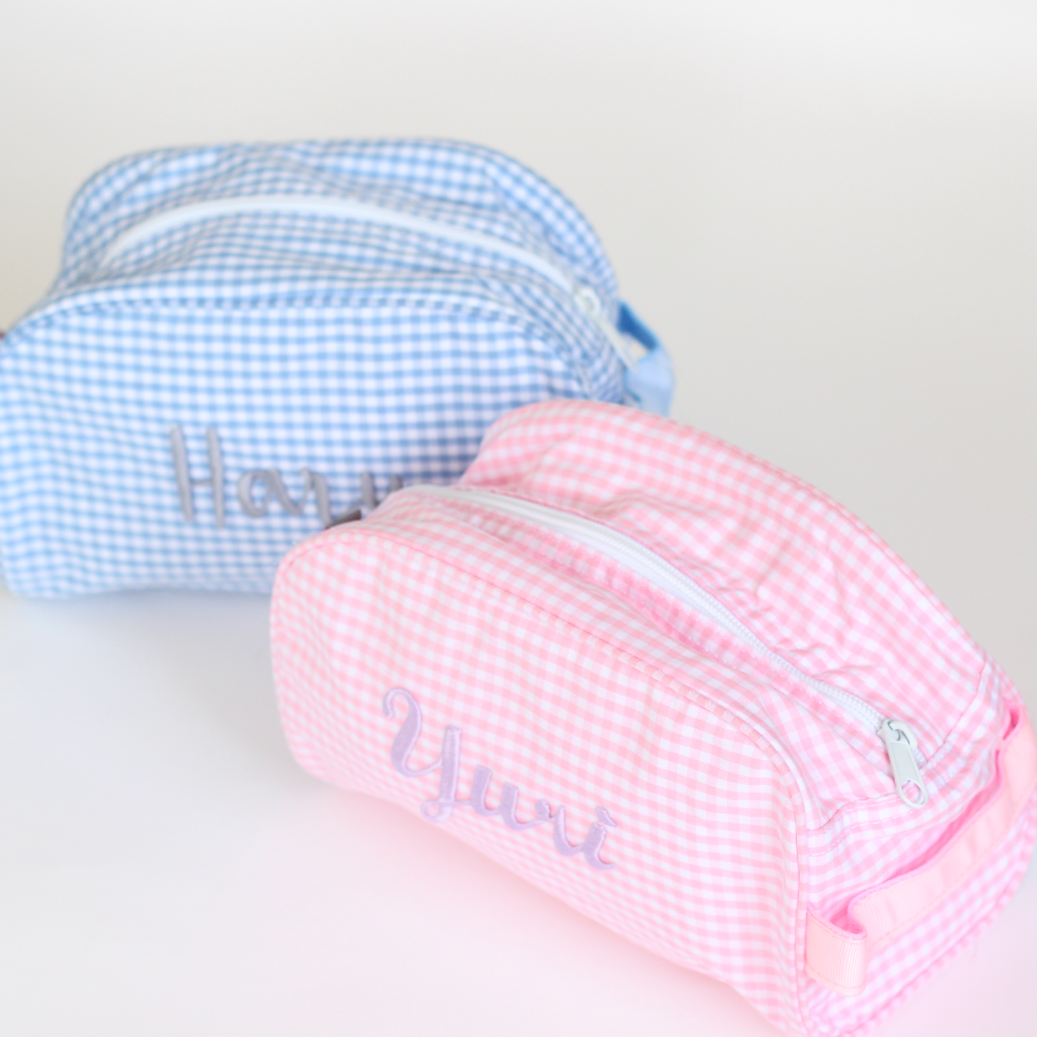 【選べるデザインフォント】トラベラーポーチ Gingham