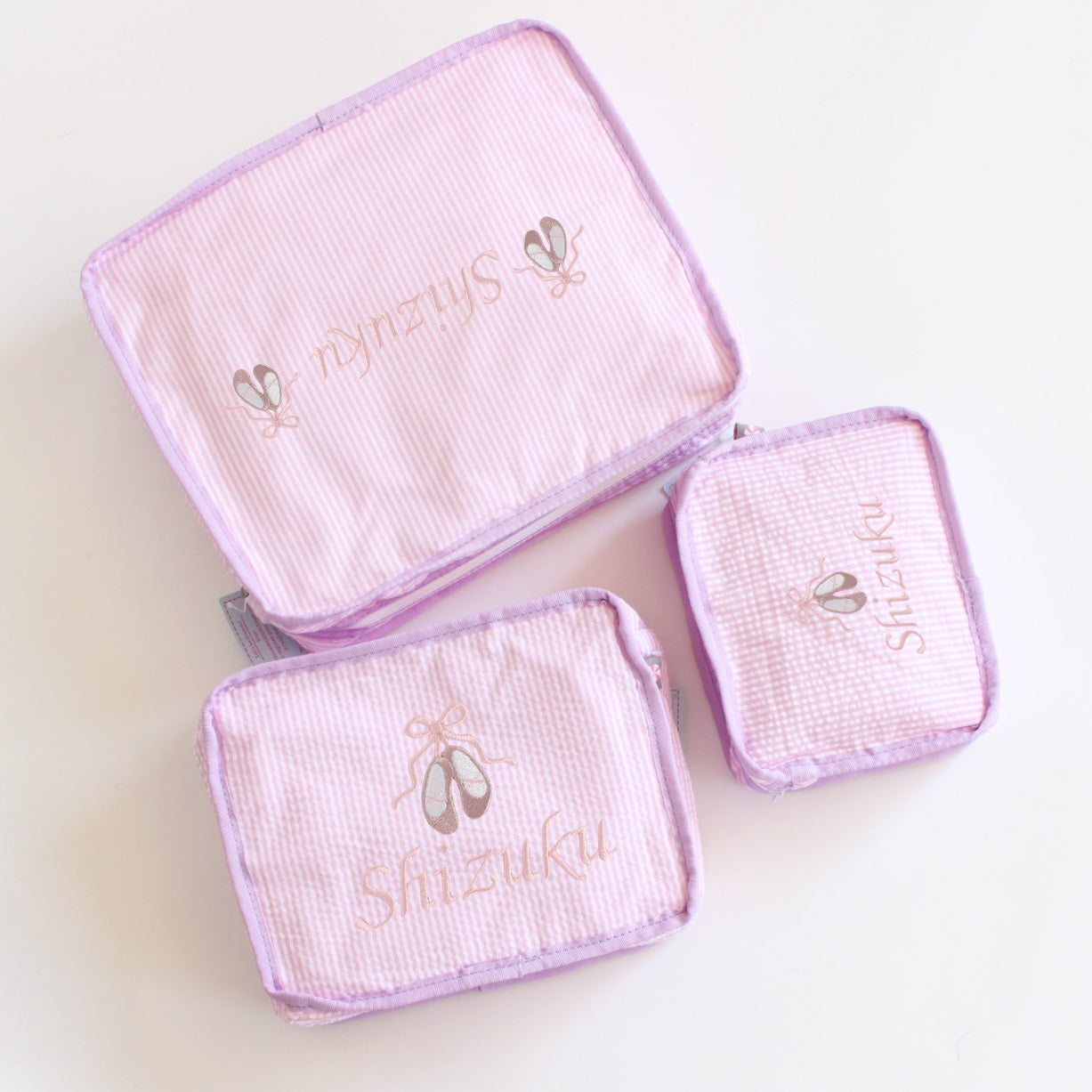 【選べるモチーフ】スタッキングポーチ3点セットPrincess Seersucker