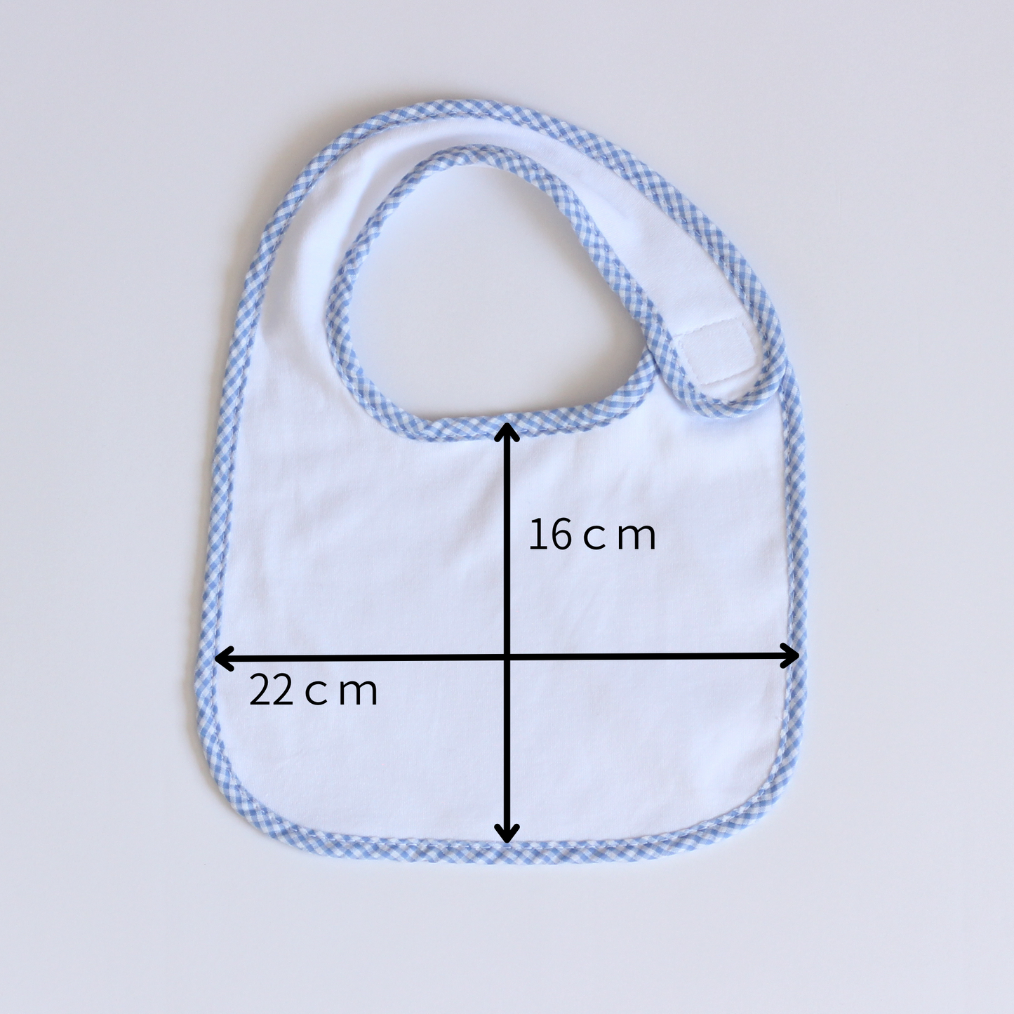 【選べるモチーフ+名入れ刺繍】ブルーギンガムチェックのビブ(スタイ)とバープクロス セット※首周り約34cmの大き目サイズ(対象月齢8か月頃~)