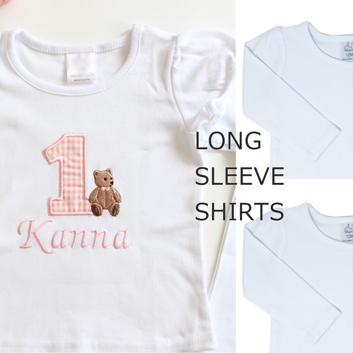 【長袖】おすましくまちゃんのバースデーナンバーTシャツ1歳から6歳