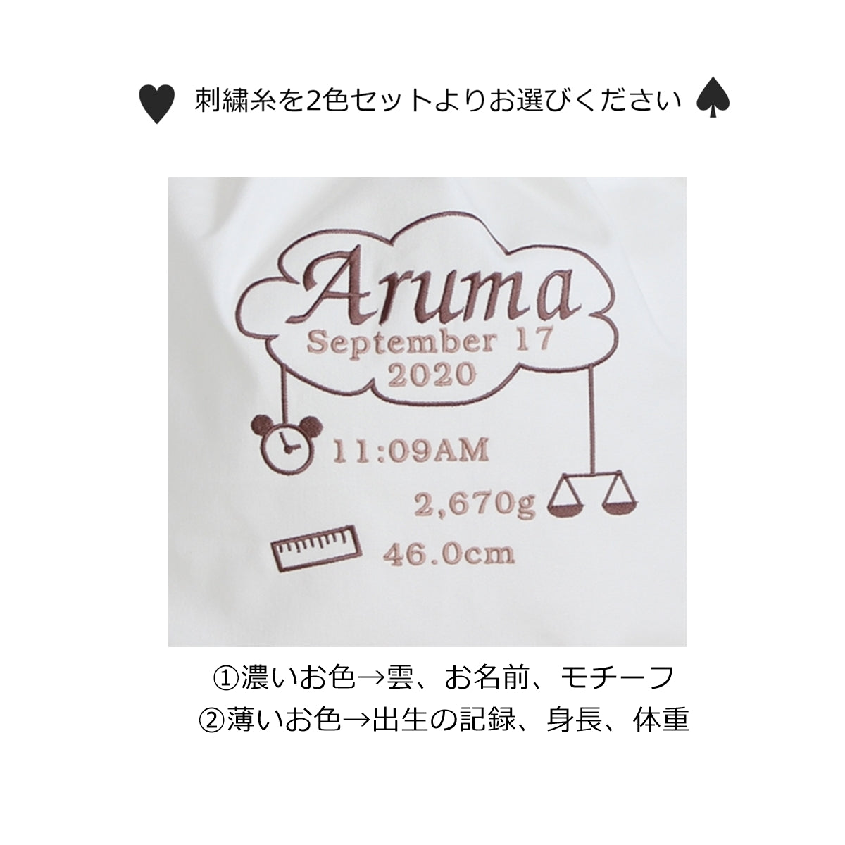 雲さんの命名書巾着リュック