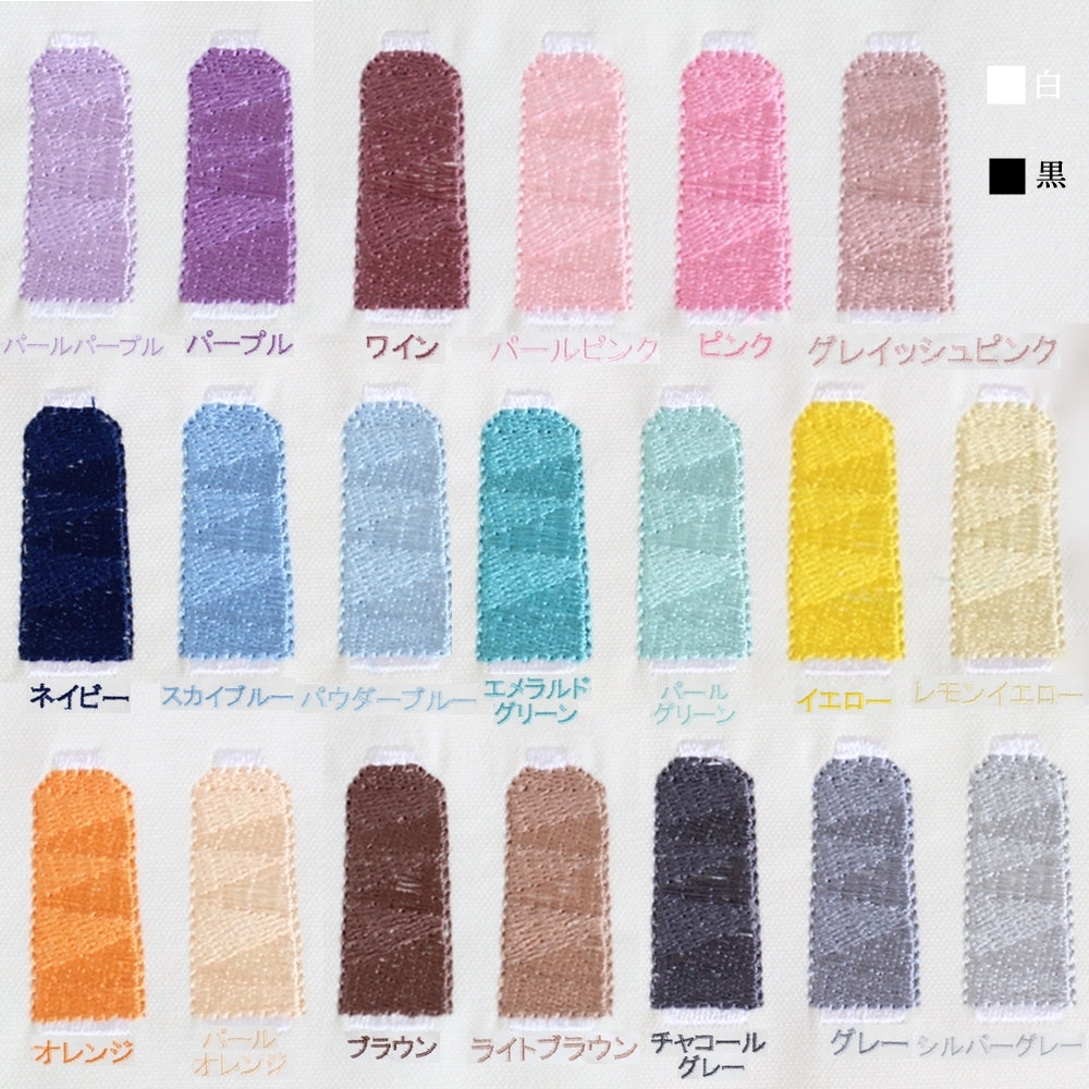 【飛行機+名入れ刺繍】巾着Mマチ付き(4色)