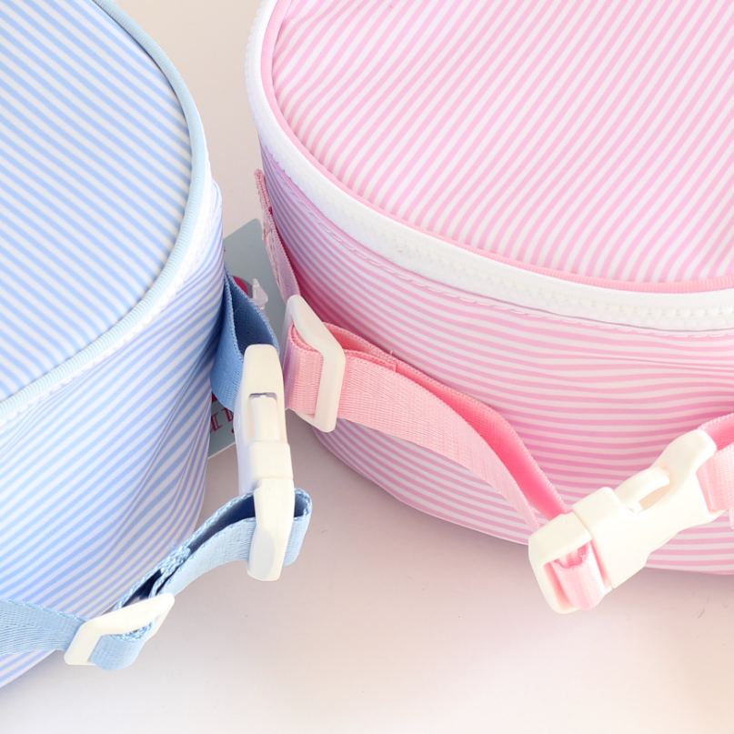 【選べるモチーフ】お名前刺繍入りクーラーバッグblue stripe