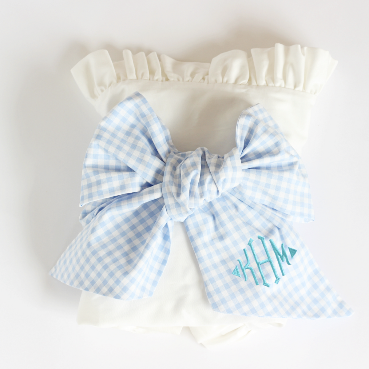 Bow Sashリボンサッシュ　ブルーチェック