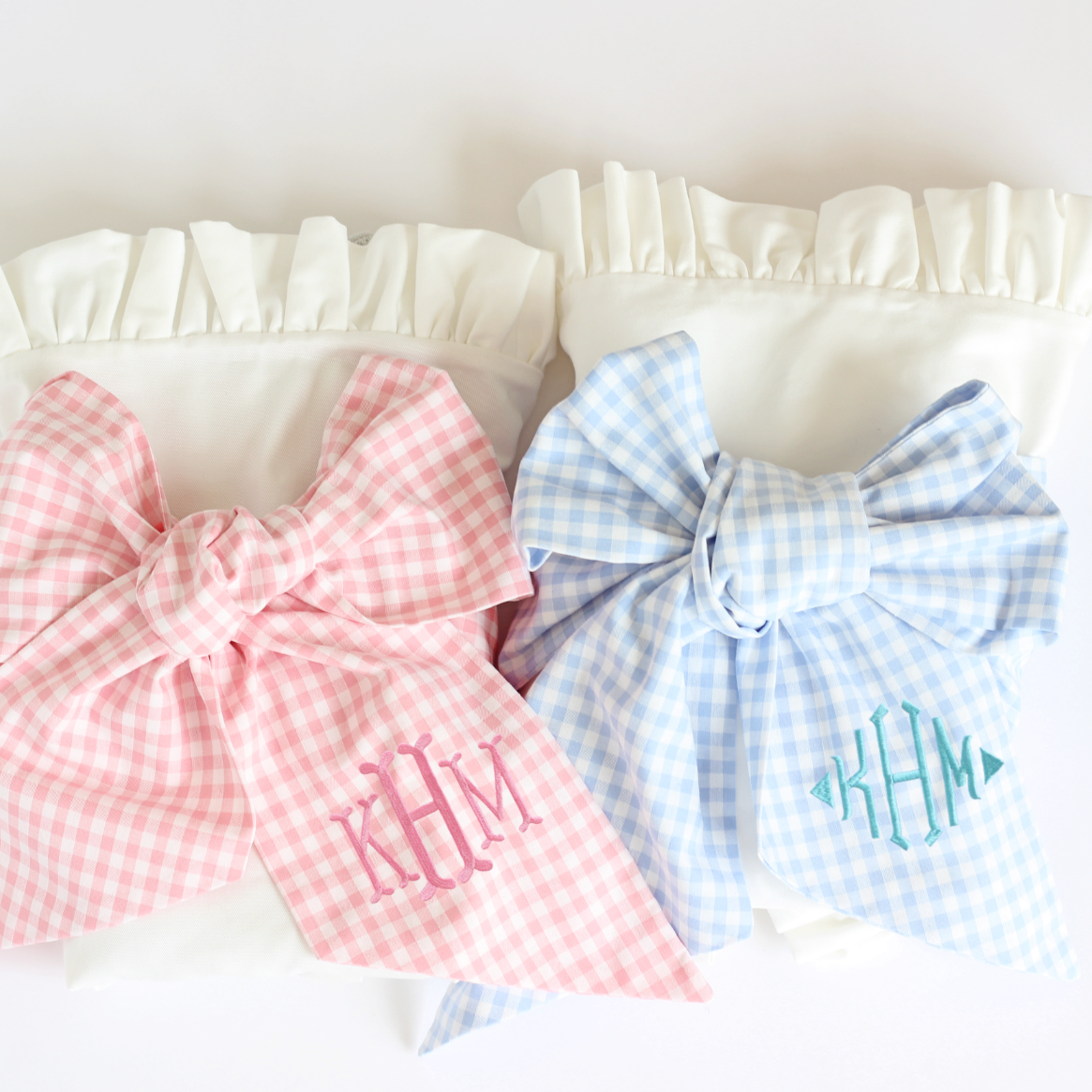 Bow Sashリボンサッシュ　ピンクチェック
