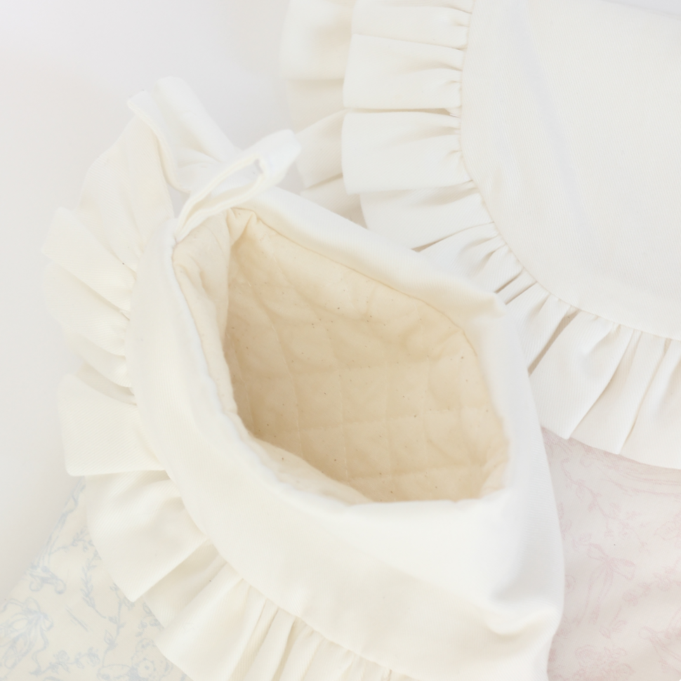 オリジナル!!トワルドジュイ柄のフリルクリスマスストッキング